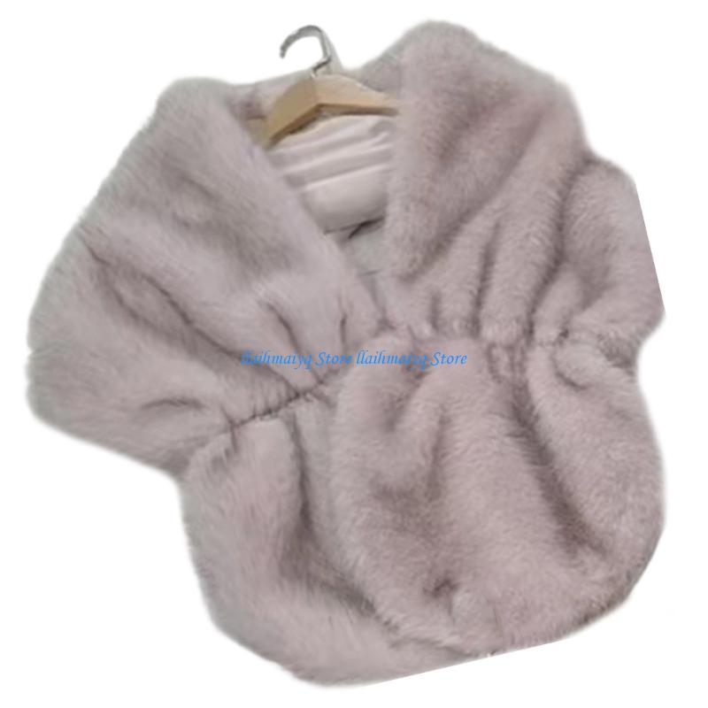573B Luxurious Artificial Furs - Stole Wedding Shawl ulasan dan harga