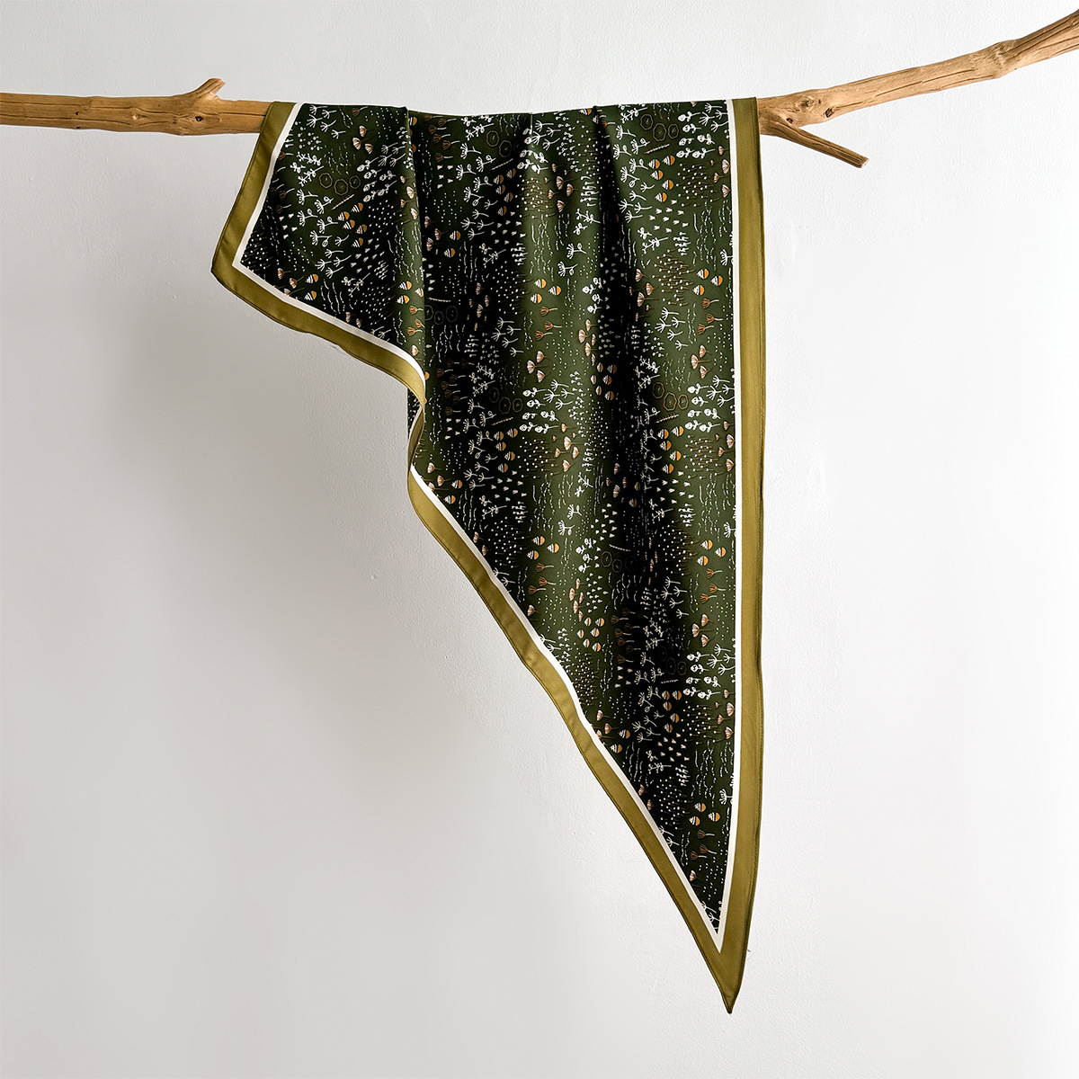 Floral Printed Square Scarf Fo - Scarf Silk Square ulasan dan harga