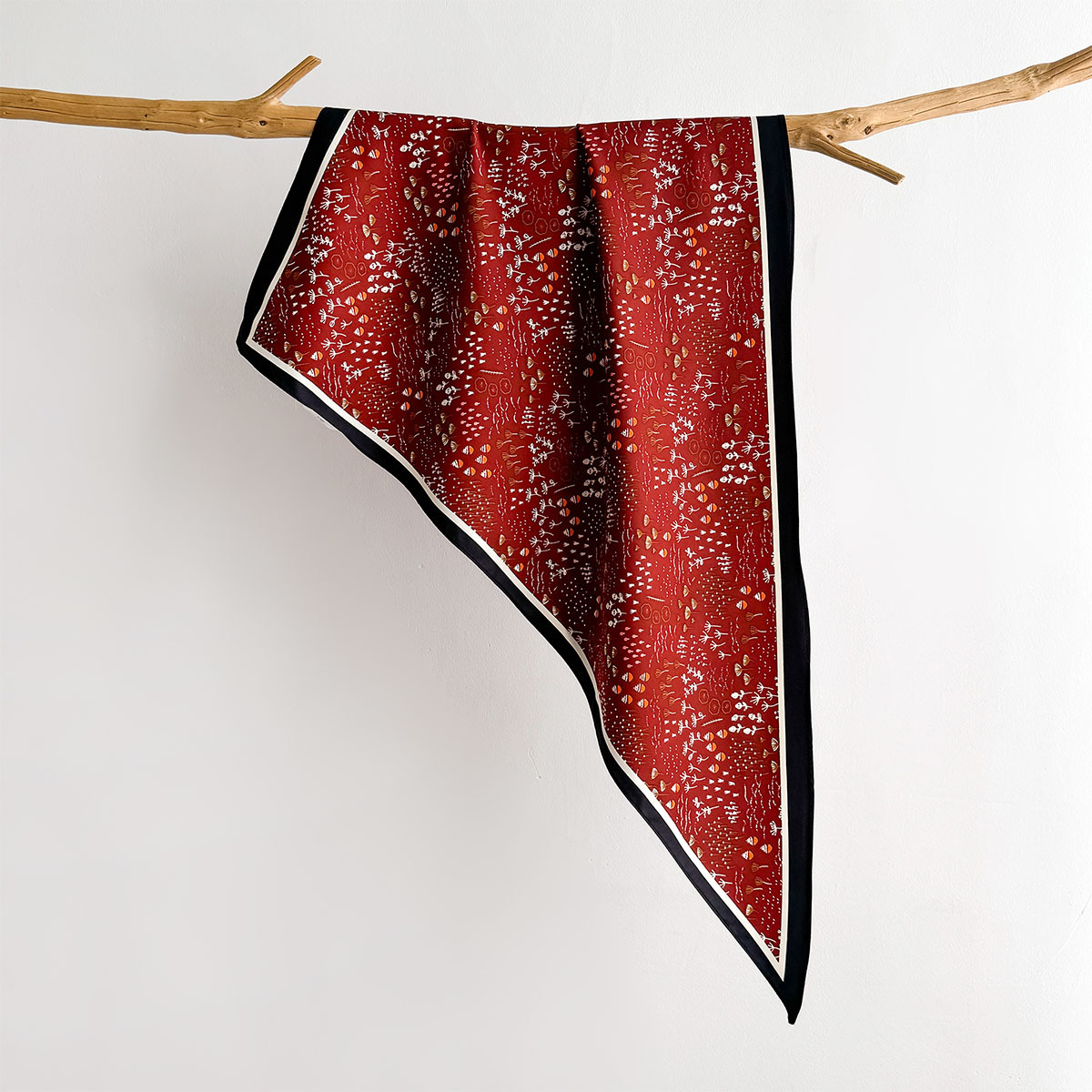 Floral Printed Square Scarf Fo - Scarf Silk Square ulasan dan harga