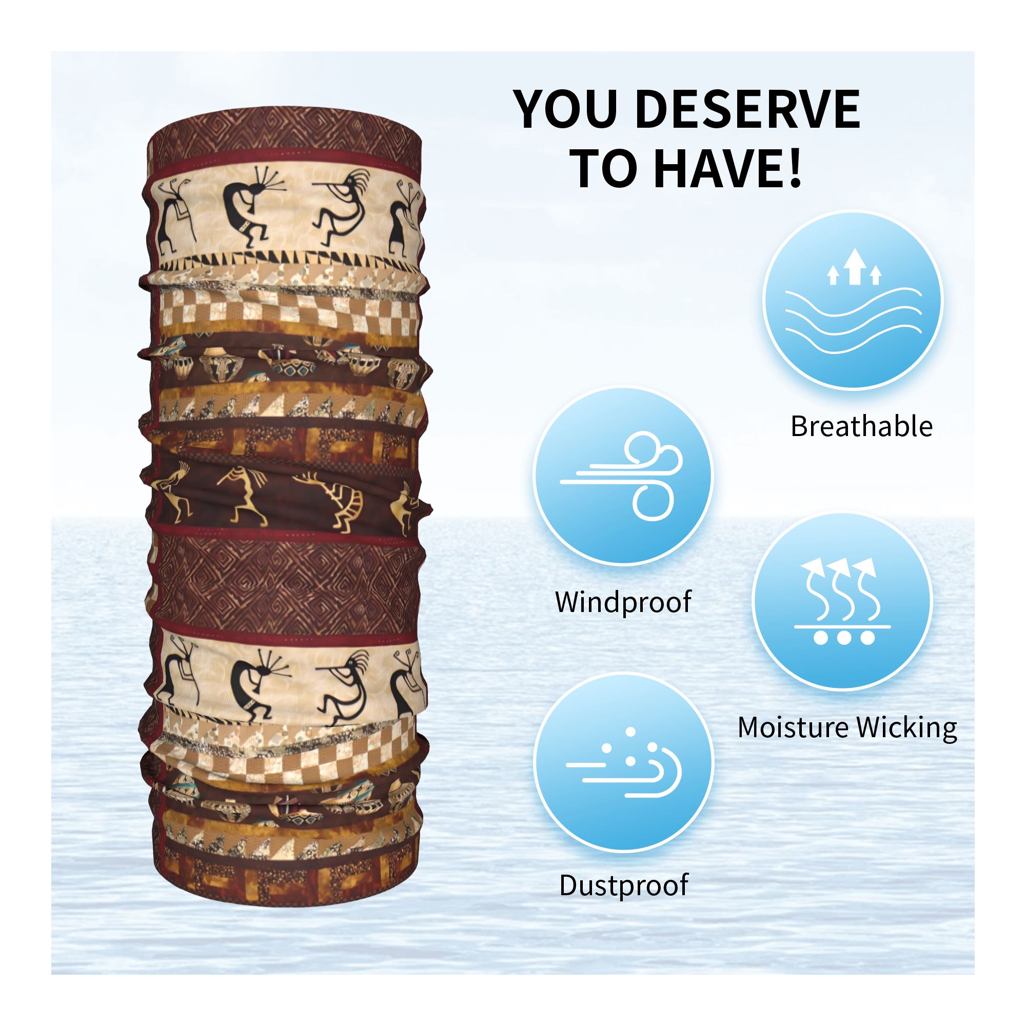 Custom Kokopelli Winter Headba - Neck Warmer Tube ulasan dan harga