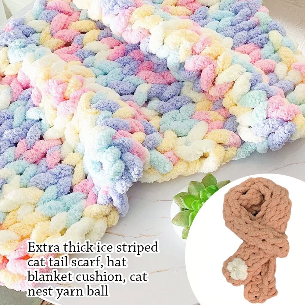 250g/Ball Multicolor Chenille  - Woven Scarf Blanket ulasan dan harga