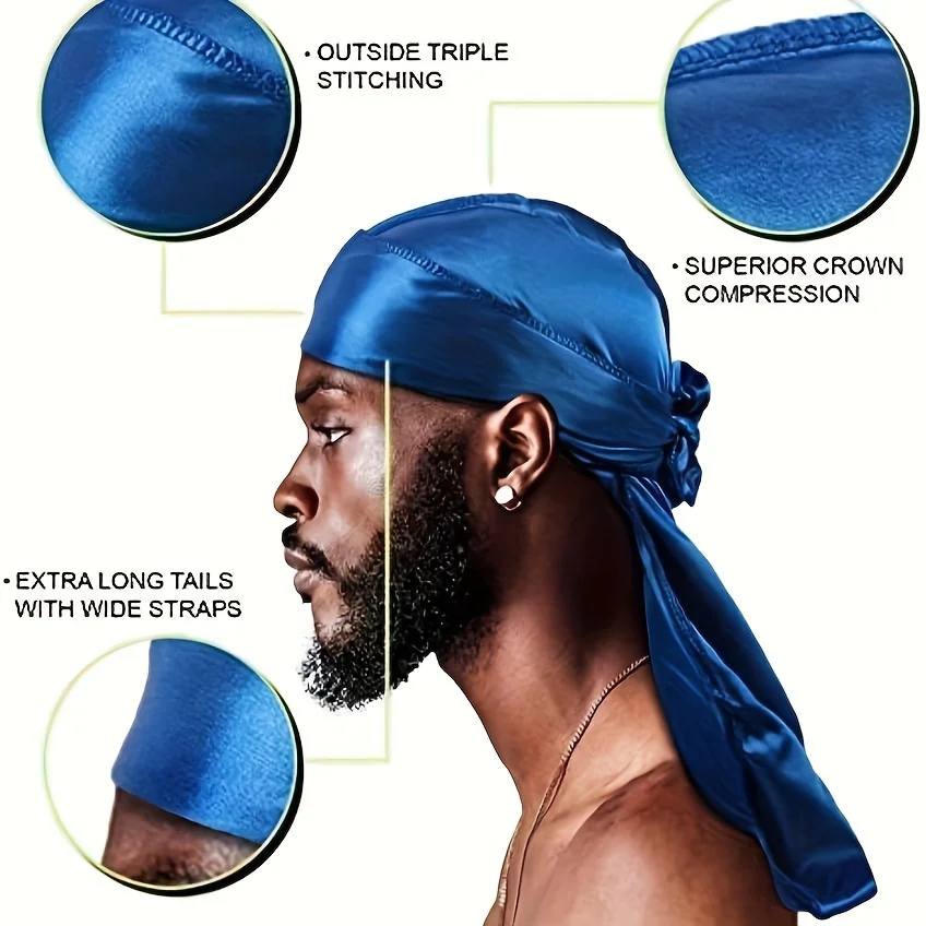 Men's Silk Durag Bonnet Bandan - Bandana Doo Rag ulasan dan harga