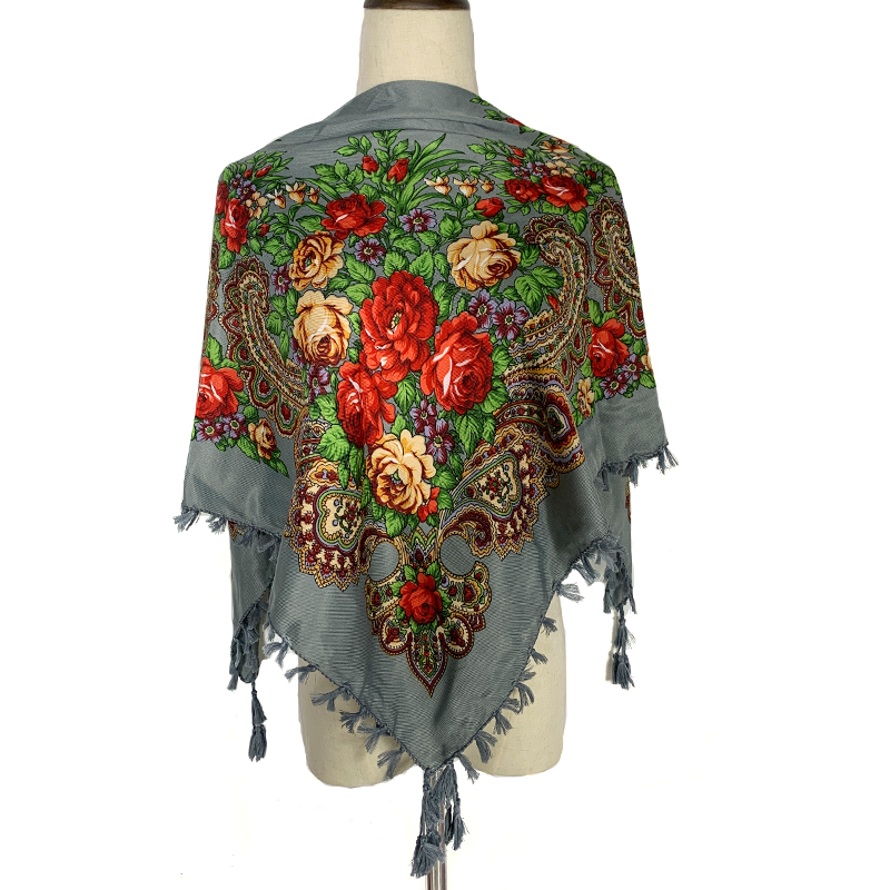 90*90cm WomenRussian Floral Sq - Bandana Cotton ulasan dan harga