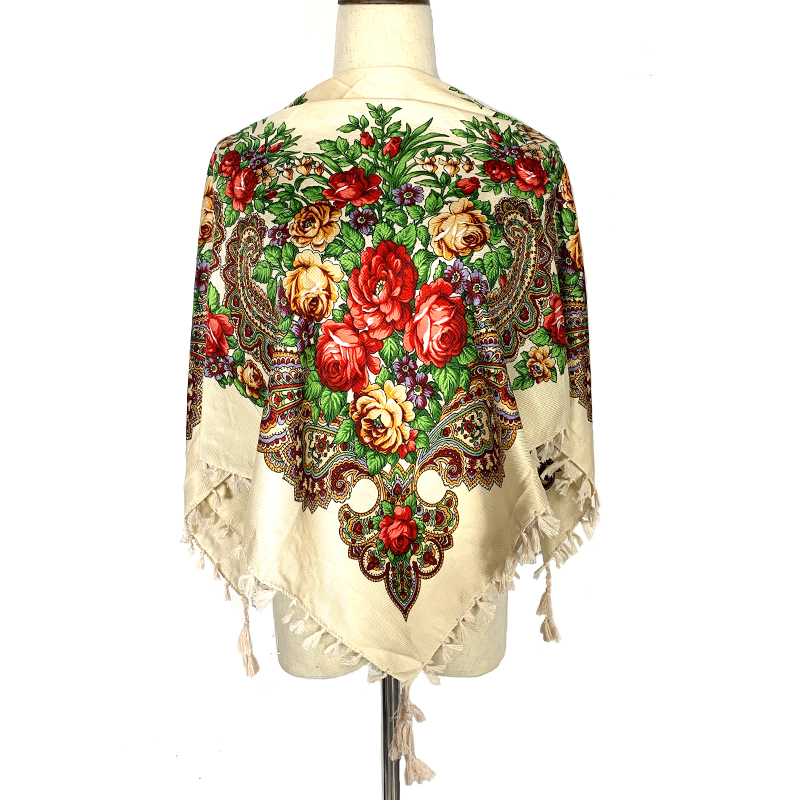 90*90cm WomenRussian Floral Sq - Bandana Cotton ulasan dan harga