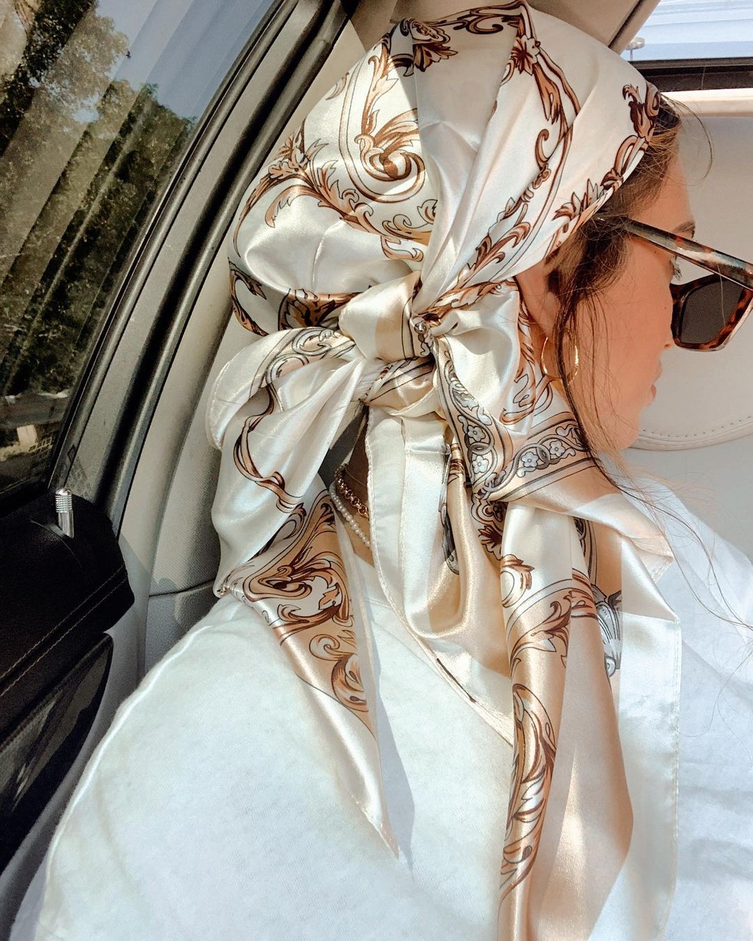 Satin Square Scarf Women Musli - Silk Neck Scarf ulasan dan harga