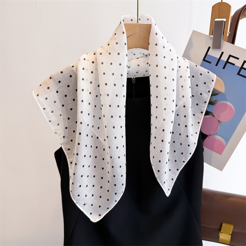 50cm Cotton Linen Square Scarf - Bandana Cotton ulasan dan harga
