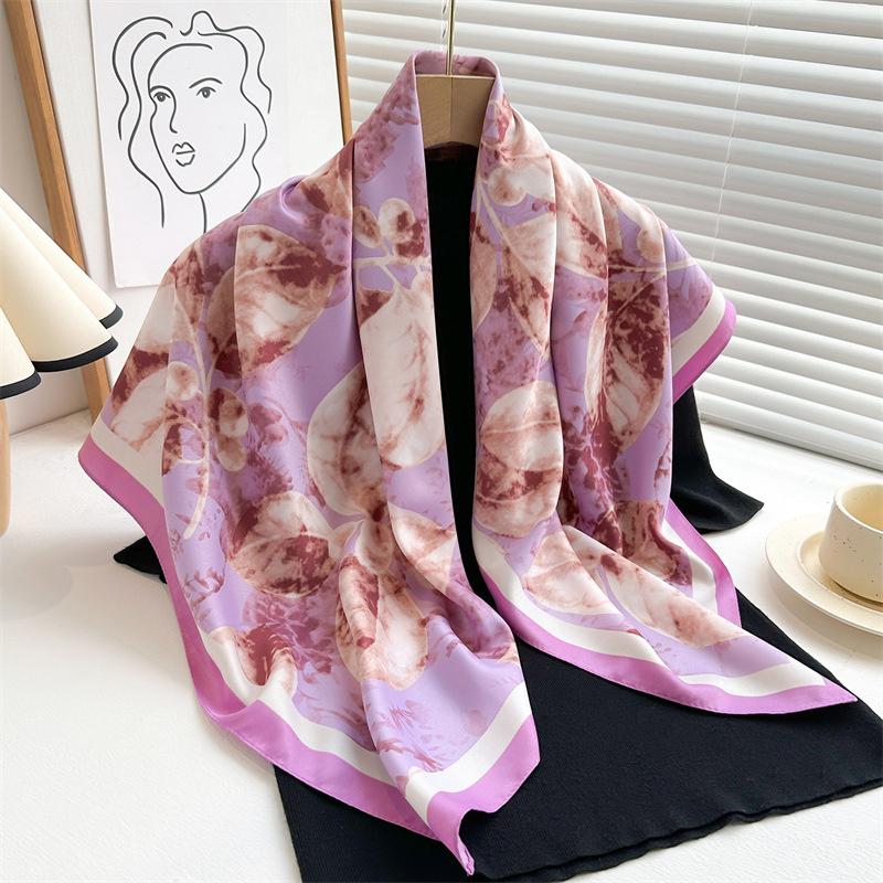 Retro 90cm Printed Large Squar - Scarf Silk Square ulasan dan harga