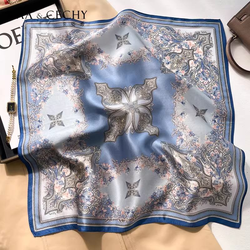 Baroque Floral 100% Mulberry S - Ascot Neck Scarf ulasan dan harga