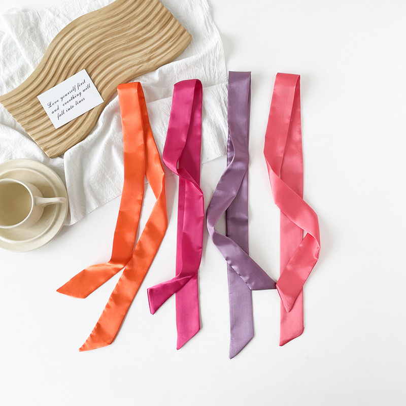 4x100cm Satin Silk Narrow Scar - Silk Neck Scarf ulasan dan harga