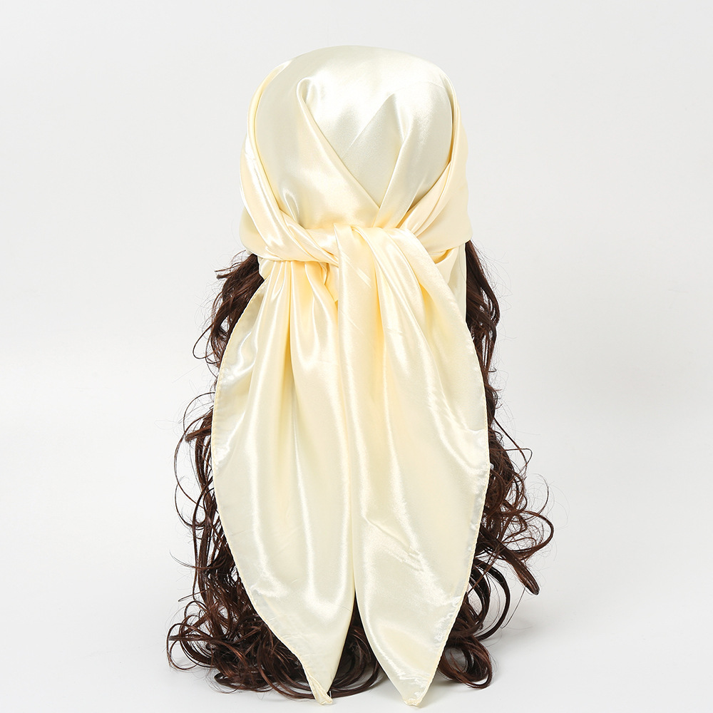 90cm Solid Colors Neckerchief  - Scarf Silk Square ulasan dan harga