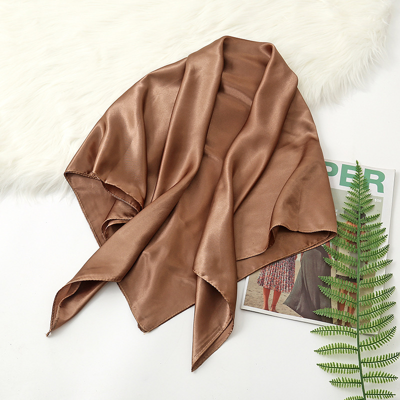 90cm Solid Colors Neckerchief  - Scarf Silk Square ulasan dan harga